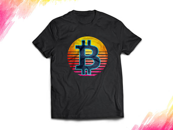 Bitcoin t-shirt for crypto currency traders short-sleeve men's women's unisex bitcoin logo t shirt retro neon bitcoin crypto tshirt #0069