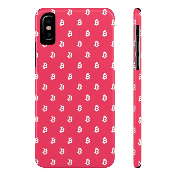 Bitcoin iphone case btc gift pink