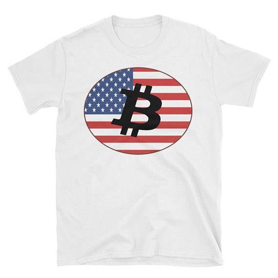 Usa flag bitcoin design american t-shirt tee gift for bit coin investor short-sleeve unisex t-shirt