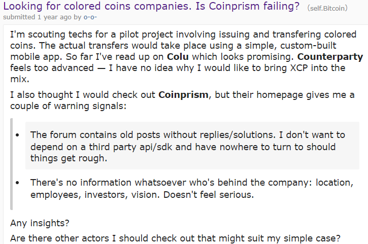 Colored bitcoin exchange coinprism has shut down Colored bitcoin exchange coinprism has shut down