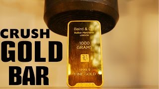 Crushing $40,000 gold bar with big hydraulic press! Crushing $40,000 gold bar with big hydraulic press!