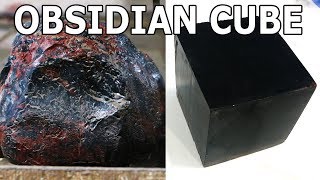 Obsidian with a 60,000 psi waterjet - obsidian cube minecraft irl Obsidian with a 60,000 psi waterjet - obsidian cube minecraft irl