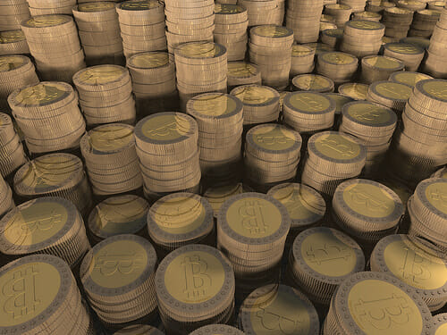 Brownian bitcoin piles Brownian bitcoin piles