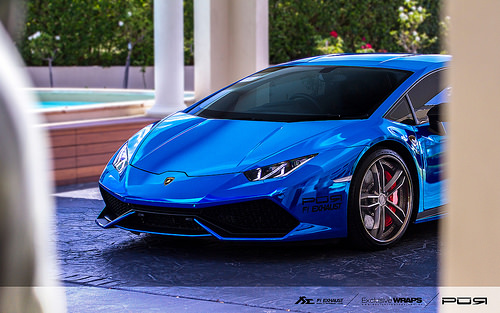 Chrome blue lamborghini huracan lp610 with fi exhaust Tags