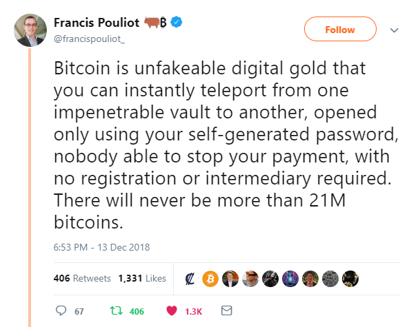 Bitcoin is unfakeable digital gold - francis pouliot Bitcoin is unfakeable digital gold - francis pouliot